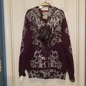 Ruthless Art Deco Skull Zipped Hoodie Jacket